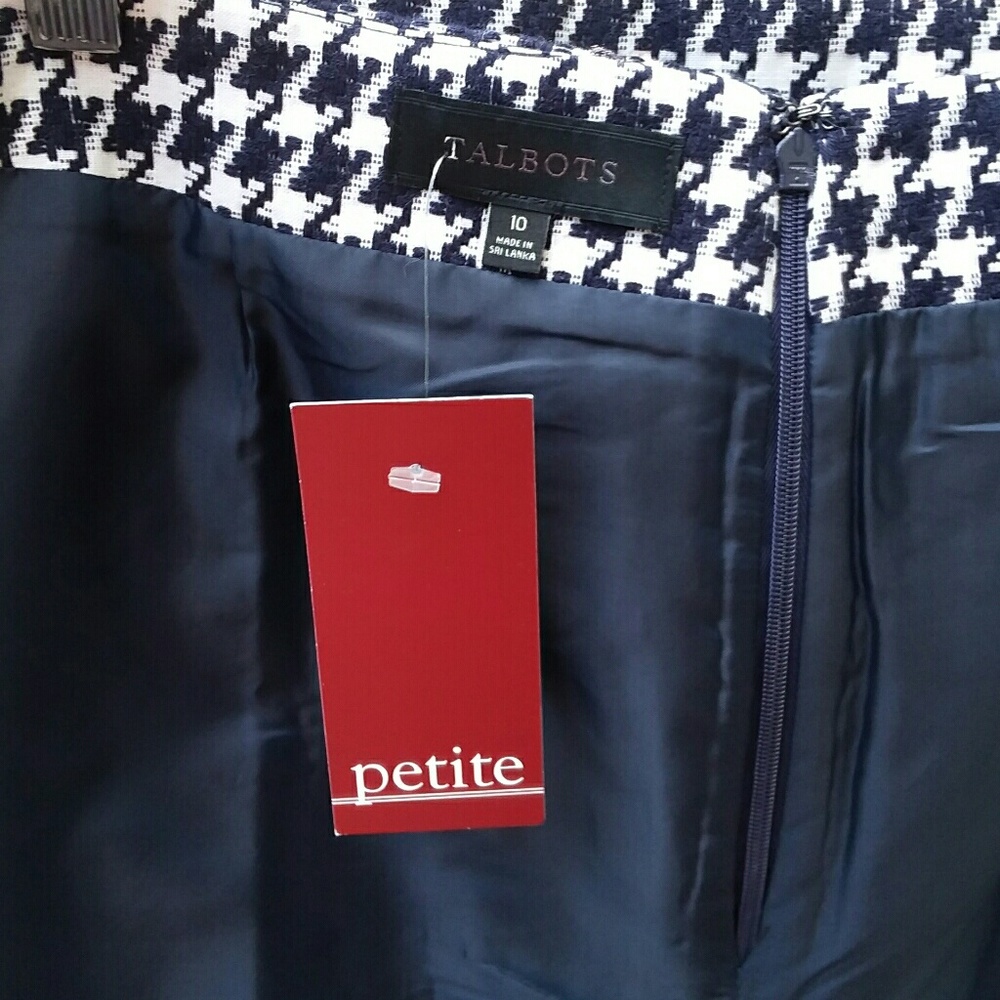 TALBOTS Skirt Size 10 Petite Houndstooth Pattern - Picture 8 of 8